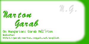 marton garab business card